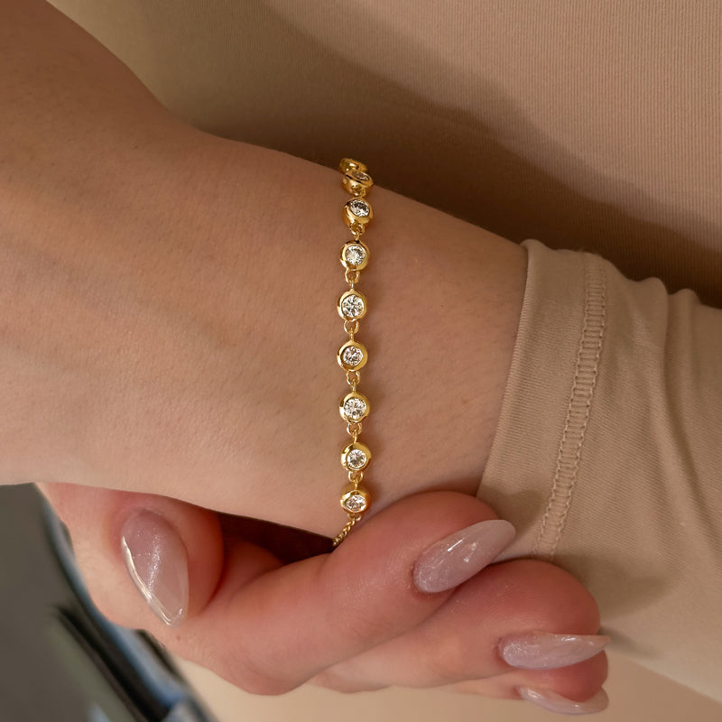 Yellow Gold Bubble Bezel Bracelet (1ctw)