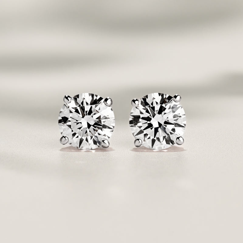 White Gold 2ctw Four Prong Martini Earrings